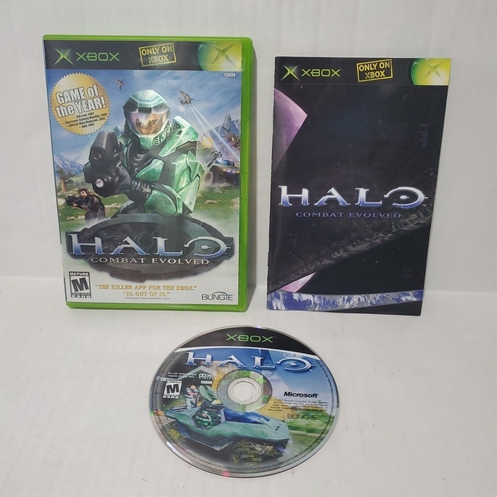Halo Combat Evolved Xbox Complete CIB w/ Manual Tested Working Complete